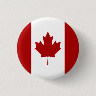 Macaron Rond 2,50 Cm Drapeau canadien, drapeau du Canada