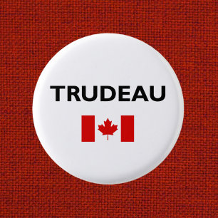 Macaron Rond 2,50 Cm Drapeau canadien Justin Trudeau Canada Couleur cla