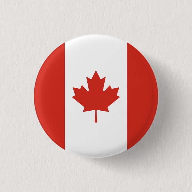 Macaron Rond 2,50 Cm Drapeau canadien patriotique (Devant)
