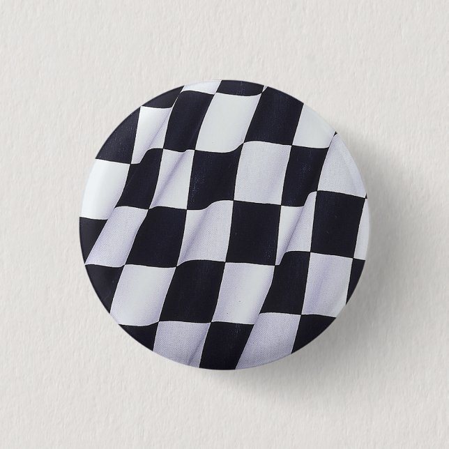 Macaron Rond 2,50 Cm Drapeau Checkered (Devant)