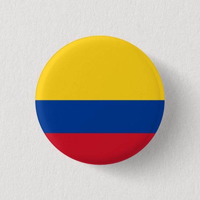 Macaron Rond 2,50 Cm Drapeau colombien, Drapeau de la Colombie (Devant)