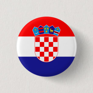 Macaron Rond 2,50 Cm Drapeau croate, Drapeau de Croatie