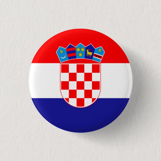 Macaron Rond 2,50 Cm Drapeau croate, Drapeau de Croatie (Devant)