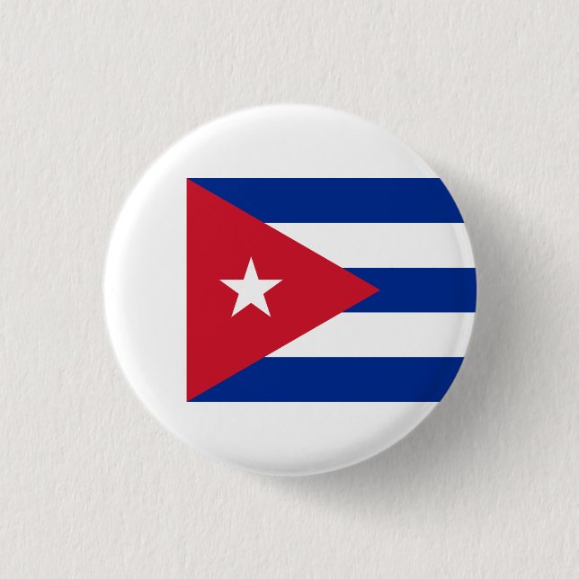 Macaron Rond 2,50 Cm Drapeau cubain, Drapeau de Cuba (Devant)