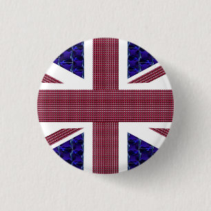 Macaron Rond 2,50 Cm Drapeau d'Angleterre, drapeau de Grande-Bretagne