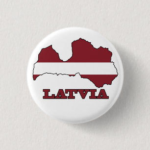 Macaron Rond 2,50 Cm Drapeau dans la carte de la Lettonie