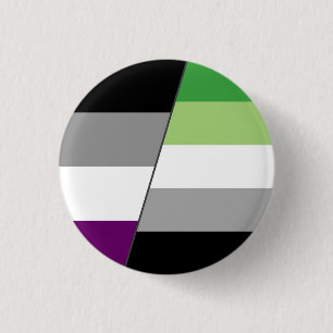 Macaron Rond 2,50 Cm Drapeau d'As et d'Aromantic