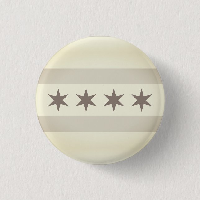 Macaron Rond 2,50 Cm Drapeau de Chicago Noir (Devant)