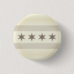 Macaron Rond 2,50 Cm Drapeau de Chicago Noir
