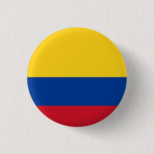 Macaron Rond 2,50 Cm Drapeau de Colombie (Devant)