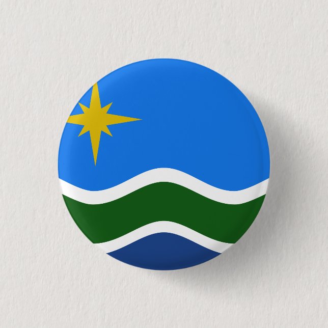 Macaron Rond 2,50 Cm Drapeau de Duluth, Minnesota (Devant)