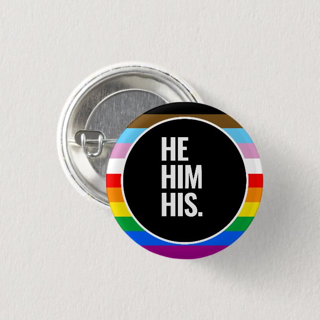 Macaron Rond 2,50 Cm Drapeau de fierté inclusif LGBTQ+ (Devant & derrière)