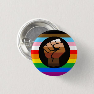 Macaron Rond 2,50 Cm Drapeau de fierté POC de progrès LGBTQ+