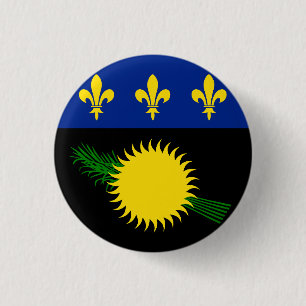 Macaron Rond 2,50 Cm Drapeau de Guadeloupe