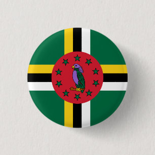 Macaron Rond 2,50 Cm Drapeau de la Dominique