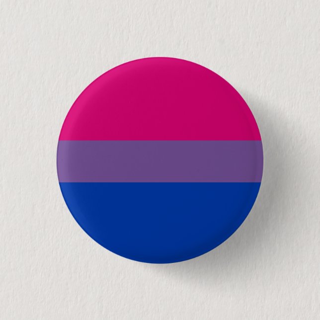 Macaron Rond 2,50 Cm Drapeau de la fierté bisexuelle (Devant)