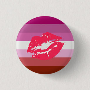 Macaron Rond 2,50 Cm Drapeau de la fierté lesbienne Lipstick
