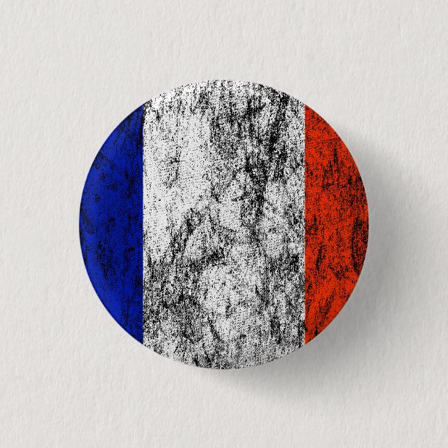 Macaron Rond 2,50 Cm drapeau de la France (Devant)