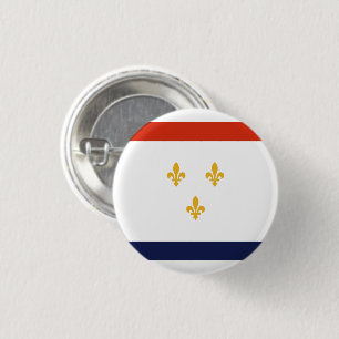 Macaron Rond 2,50 Cm Drapeau de La Nouvelle-Orléans