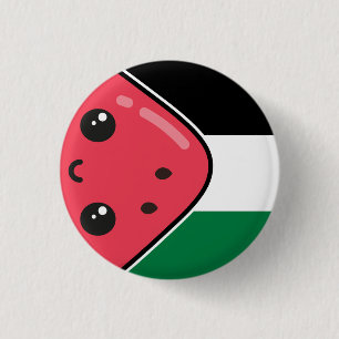Macaron Rond 2,50 Cm Drapeau de la Palestine mignonne avec Palestin san