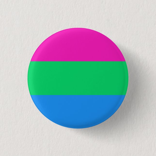 Macaron Rond 2,50 Cm Drapeau de la polysexualité (Devant)