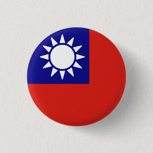 Macaron Rond 2,50 Cm Drapeau de la République de Chine