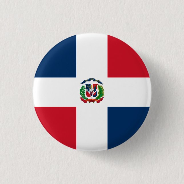 Macaron Rond 2,50 Cm Drapeau de la République dominicaine (Devant)