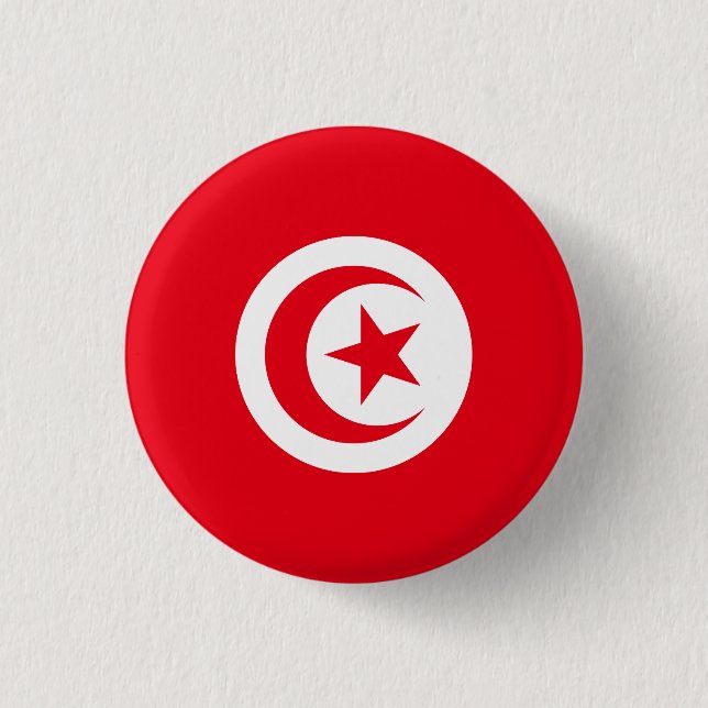 Macaron Rond 2,50 Cm Drapeau de la Tunisie (Devant)