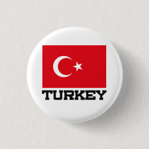 Macaron Rond 2,50 Cm Drapeau de la Turquie