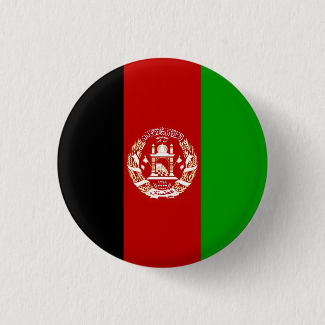 Macaron Rond 2,50 Cm Drapeau de l'Afghanistan patriotique (Devant)