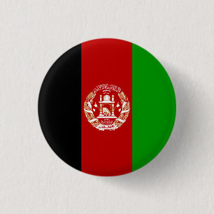 Macaron Rond 2,50 Cm Drapeau de l'Afghanistan patriotique