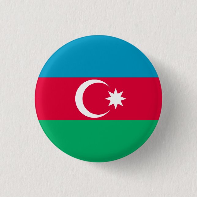 Macaron Rond 2,50 Cm Drapeau de l'Azerbaïdjan patriotique (Devant)