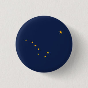 Macaron Rond 2,50 Cm Drapeau de l'État d'Alaska