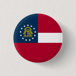 Macaron Rond 2,50 Cm Drapeau de l'État de Géorgie