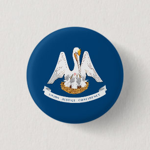 Macaron Rond 2,50 Cm Drapeau de l'État de Louisiane