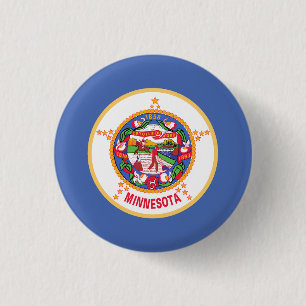 Macaron Rond 2,50 Cm Drapeau de l'État du Minnesota