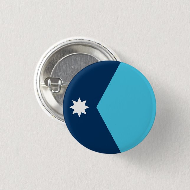 Macaron Rond 2,50 Cm Drapeau de l'État du Minnesota (Devant & derrière)