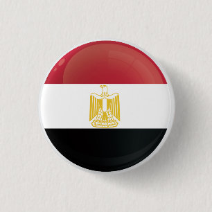 Macaron Rond 2,50 Cm Drapeau de l'icône ronde de l'Égypte