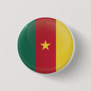Macaron Rond 2,50 Cm Drapeau de l'icône ronde du Cameroun