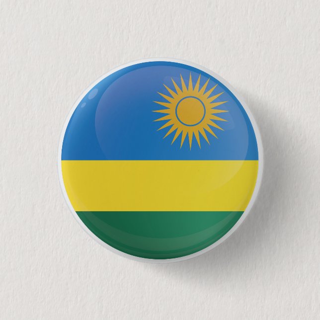 Macaron Rond 2,50 Cm Drapeau de l'icône ronde du Rwanda (Devant)