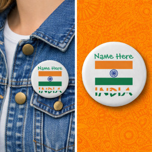 Macaron Rond 2,50 Cm Drapeau de l'Inde personnalisé Rond