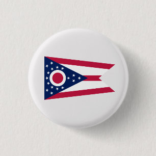 Macaron Rond 2,50 Cm Drapeau de l'Ohioan, Drapeau de l'Ohio