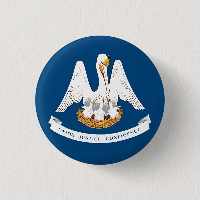 Macaron Rond 2,50 Cm Drapeau de Louisiane (Devant)