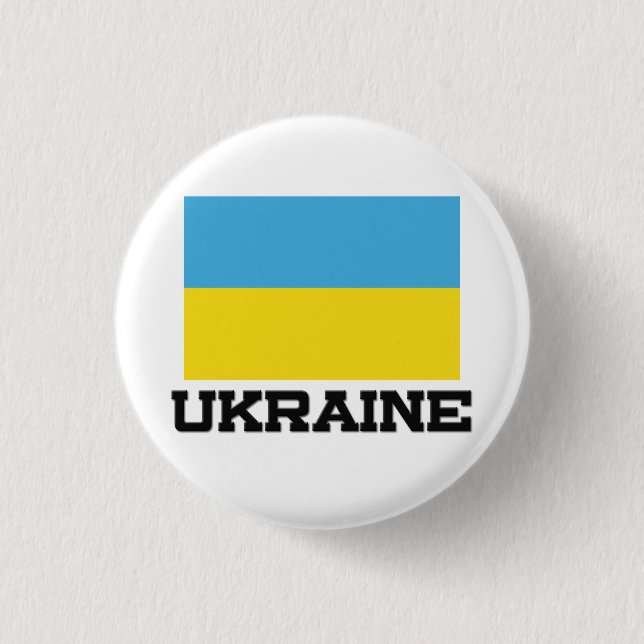Macaron Rond 2,50 Cm Drapeau de l'Ukraine (Devant)