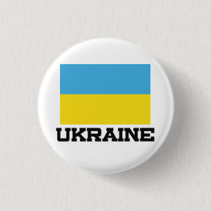 Macaron Rond 2,50 Cm Drapeau de l'Ukraine