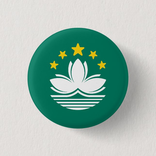 Macaron Rond 2,50 Cm Drapeau de Macao (Devant)