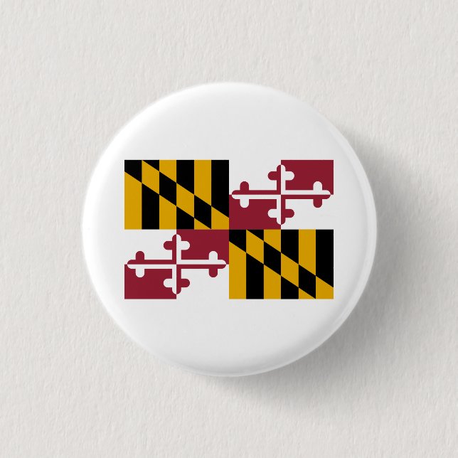 Macaron Rond 2,50 Cm Drapeau de Marylander, Drapeau du Maryland (Devant)