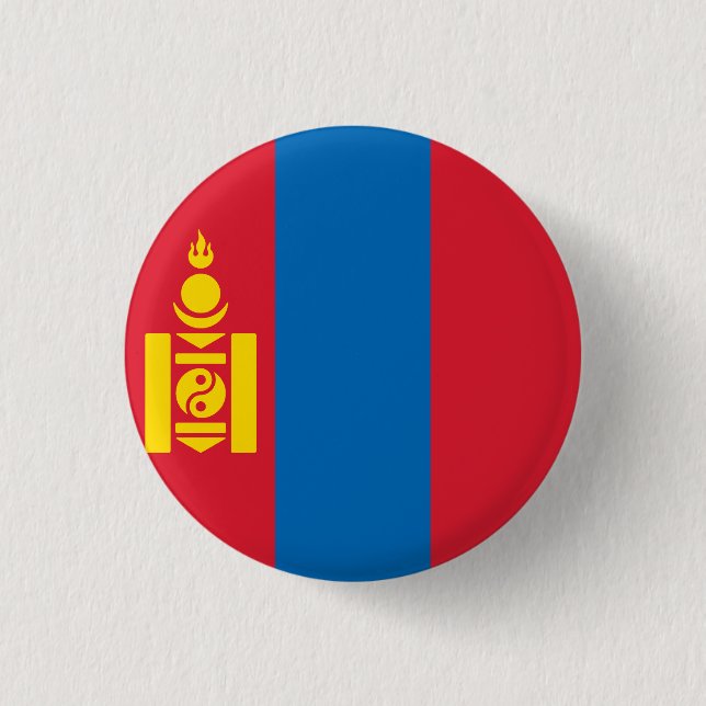 Macaron Rond 2,50 Cm Drapeau de Mongolie (Devant)