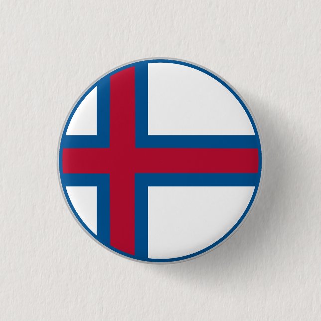 Macaron Rond 2,50 Cm Drapeau des îles Féroé (Devant)