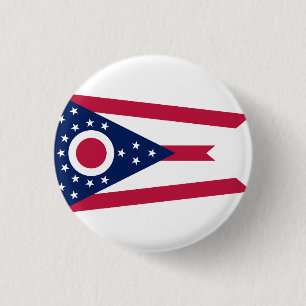 Macaron Rond 2,50 Cm Drapeau d'État de l'Ohio USA